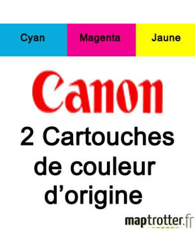 Canon - CLI-36 CL P2 - Pack de 2 cartouches d'encre de 3 couleurs :  cyan, magenta,  jaune - produit d'origine - 1511B018