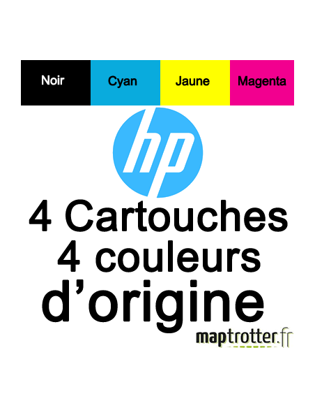 HP 950XL/951XL Combo Pack pack de 4 - haute capacité - noir, couleur (cyan, magenta, jaune) - originale - cartouche d'encre - 15