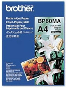 Brother - BP60MA - Pack de 25 feuilles de papier photo mat  A4 - 145 g/m²