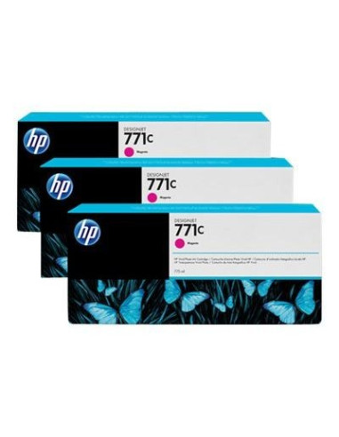 HP - B6Y33A - 771 - Pack de 3 cartouches d'encre magenta - produit d'origine - 3 x 775 ml