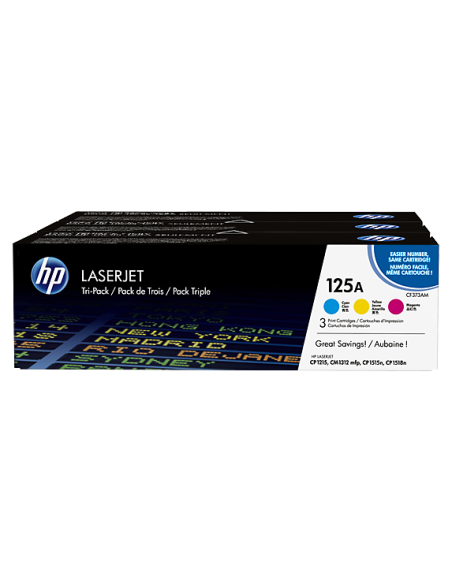 HP - CF373AM - 125A - Toner Pack de 3 toners cyan, magenta, jaune - produit d'origine