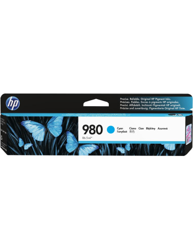HP - D8J07A - 980 - Cartouche d'encre cyan - produit d'origine - 6 600 pages
