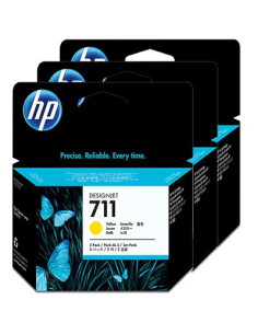 HP - CZ136A - 711 - Pack de 3 cartouches d'encre jaune - produit d'origine - 3x29ml