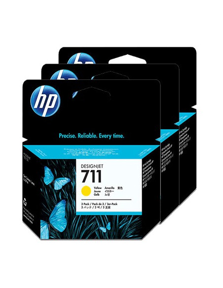 HP - CZ136A - 711 - Pack de 3 cartouches d'encre jaune - produit d'origine - 3x29ml