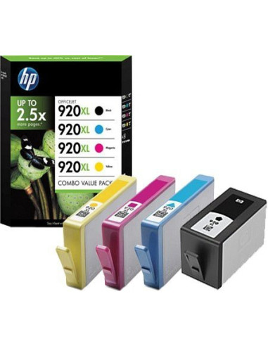 HP - 920XL - C2N92AE - Pack de 4 cartouches d'encre - noir, cyan, magenta, jaune - produit d'origine - 1200 pages en noir, 700 pages couleur