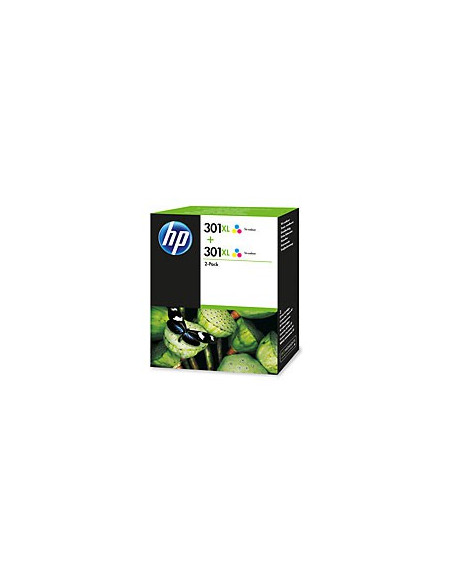 HP - D8J46AE - 301XL - Pack de 2 cartouches couleur cyan, magenta, jaune- produit d'origine - 2 x 330 pages