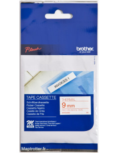 Brother - MK-222 - 9 mm rouge sur ruban blanc (8 m) 