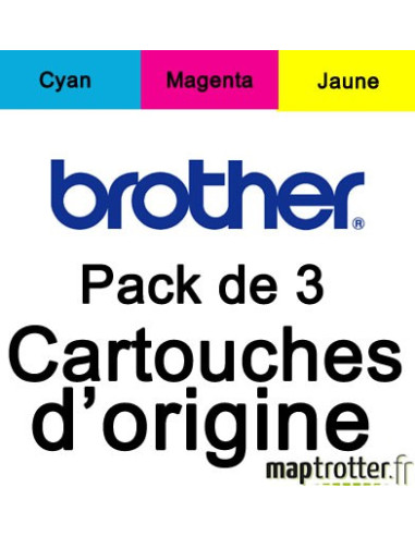 Brother - LC-125XLRBWBP - Pack de 3 cartouches d'encre couleur - produit d'origine - 1 200 pages