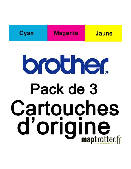 Brother - LC-125XLRBWBP - Pack de 3 cartouches d'encre couleur - produit d'origine - 1 200 pages