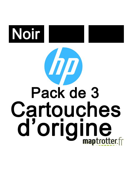  HP - N°90 - Pack de 3 cartouches d'encre noire - 775ml - C5095A 