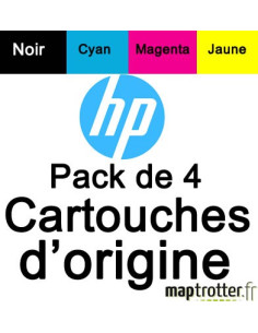  HP - N°932XL/933XL  - Pack de 4 cartouches noire(1000pages),cyan, magenta, jaune(825 pages) -  C2P42AE          