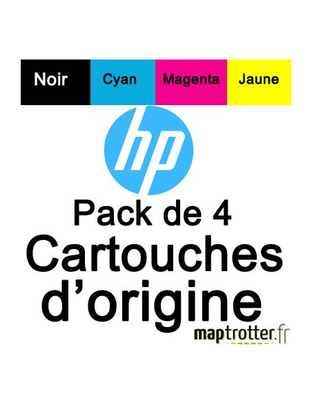  HP - N°932XL/933XL  - Pack de 4 cartouches noire(1000pages),cyan, magenta, jaune(825 pages) -  C2P42AE          