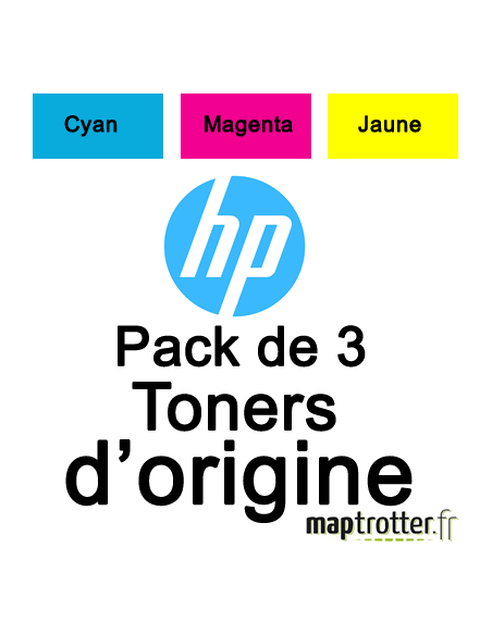  HP - 305A - Pack de 3 toners: cyan, magenta, jaune - 2600 pages - CF370AM 
