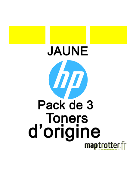  HP - 90 - Pack de 3 toners jaunes - C5085A - 400ml x 3 