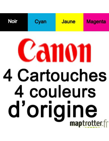  Canon - CLI-551CMYBK - Pack de 4 cartouches d'encre: cyan/jaune/magenta/ noire - 6509B009 