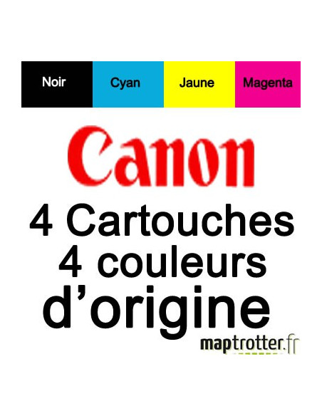  Canon - CLI-551CMYBK - Pack de 4 cartouches d'encre: cyan/jaune/magenta/ noire - 6509B009 