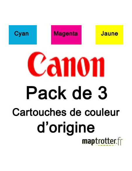 Canon - BCI-6CMY - Pack de 3 cartouches cyan, magenta, jaune - 4706A029 