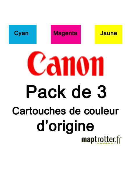  Canon - CLI-526CMY - Pack de 3 cartouches d'encre cyan/magenta/ jaune - 4541B009 