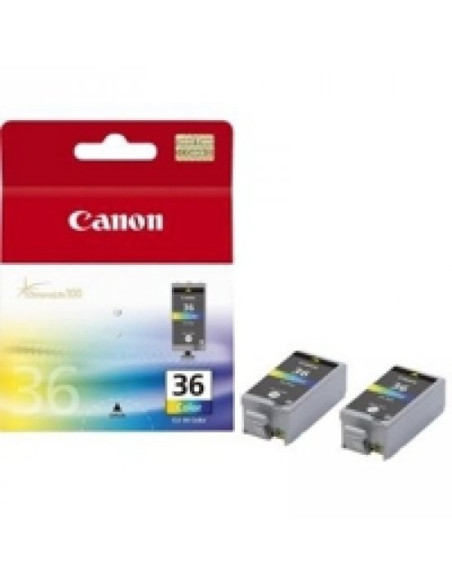 Canon - CLI-36 CL P2 - 1511B018 - Pack de 2 cartouches d'encre de 3 couleurs : cyan, magenta, jaune - produit d'origine - 12 ml - 249 pages