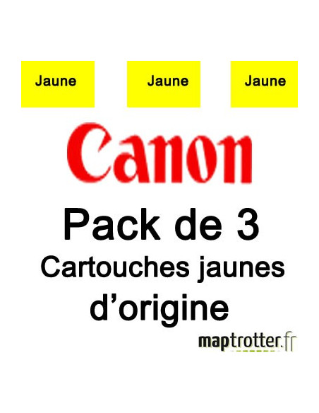  Canon - PFI-703Y - Pack de 3 cartouches d'encre jaune - 3 x 700 pages - 2966B003 