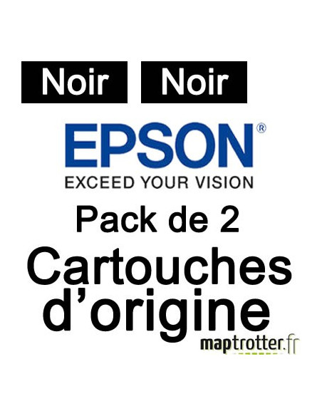  Epson - T0711H - Cartouches d'encre  noire - Double pack - série  Girafe  - C13T07114H10 