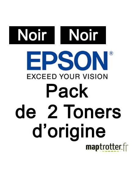  Epson - S050609 - Pack 2 toners noirs - 6500 pages x 2 - C13S050609 