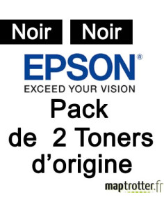  Epson - S050711 - Pack 2 toners noirs - 2500 pages x 2 - C13S050711 