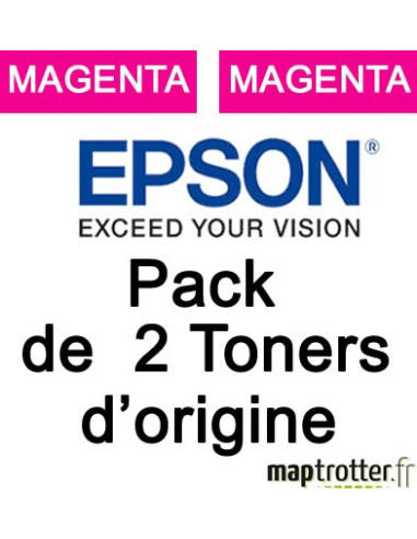  Epson - S050607 - Pack 2 toners magenta - 7500 pages x 2 - C13S050607 