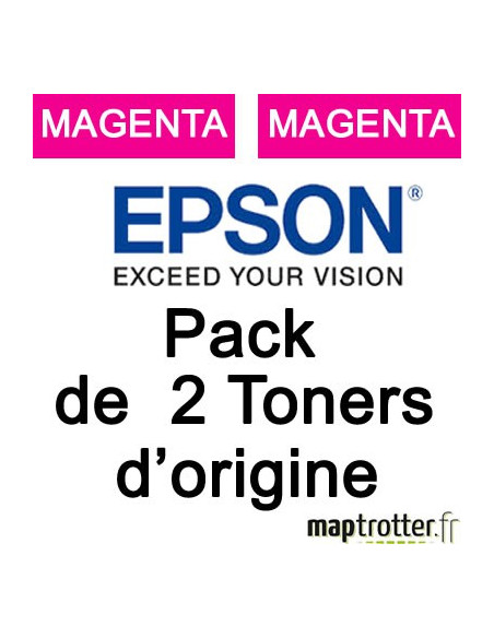  Epson - S050607 - Pack 2 toners magenta - 7500 pages x 2 - C13S050607 
