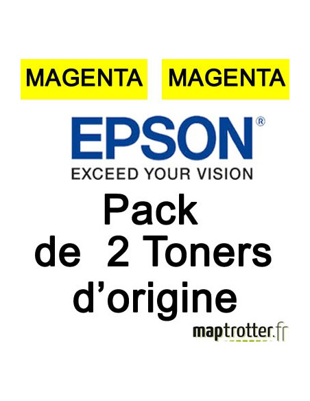  Epson - S050606 - Pack 2 toners jaunes - 7500 pages x 2 - C13S050606 