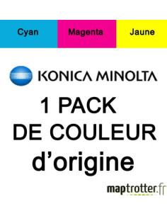 Konica minolta - A0DKJ51 - Toner cyan, jaune, magenta - d'origne - 4 000 pages