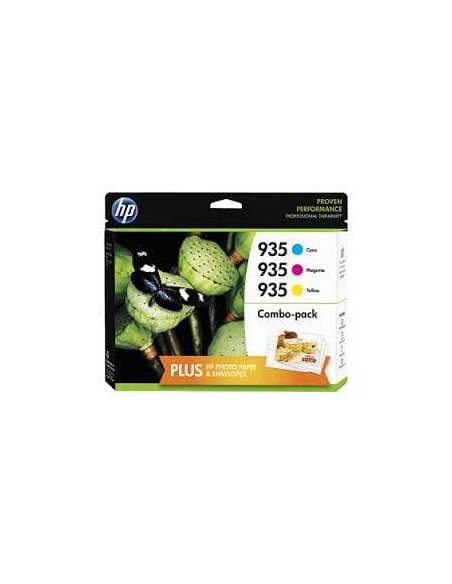 HP - F6U78AE - 935XL - Pack de 3 cartouches couleur cyan, magenta, jaune - produit d'origine