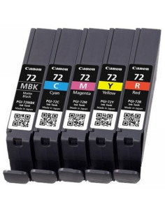 Canon - PGI-72 MBK/C/M/Y/R - Pack de 5 cartouches d'encre: noire mat/cyan / magenta / jaune / rouge - produit d'origine- 6402B009