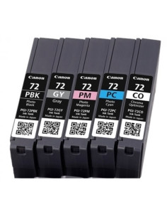 Canon - PGI-72 PBK/GY/PM/PC/CO - Pack de 5 cartouches d'encre: photo noire / grise / photo magenta / photo cyan / chroma - produit d'origine