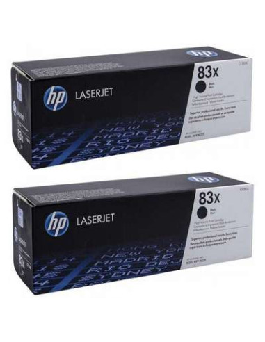 HP 83X LaserJet, lot de 2 cartouches de toner grande capacitÃ© authentiques, noir