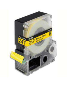 Epson - LK-6YBP - COULEUR PASTEL - NOIR SUR JAUNE - 24MMX9M C53S656005