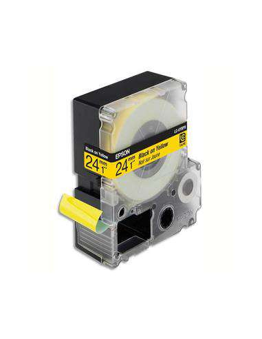 Epson - LK-6YBP - COULEUR PASTEL - NOIR SUR JAUNE - 24MMX9M C53S656005