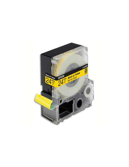 Epson - LK-6YBP - COULEUR PASTEL - NOIR SUR JAUNE - 24MMX9M C53S656005