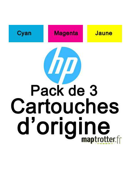 HP - F6U67AE - 302XL - Cartouche d'encre 3 couleurs cyan, magenta, jaune,- produit d'origine - 8ml