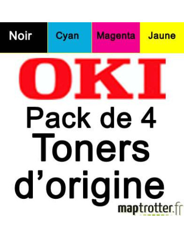 OKI - 43698501 - Pack de 4 toners CMJN - produit d'origine - 6000 pages