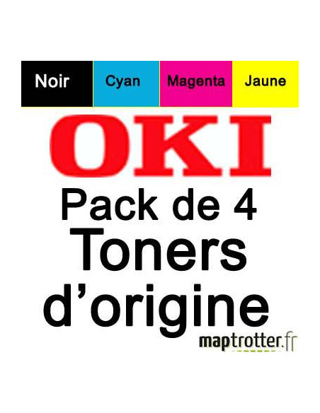 OKI - 43698501 - Pack de 4 toners CMJN - produit d'origine - 6000 pages
