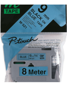 Brother - MK521BZ - Ruban  - noir/bleu - 9 mm - plastique - non laminé, 8 m.