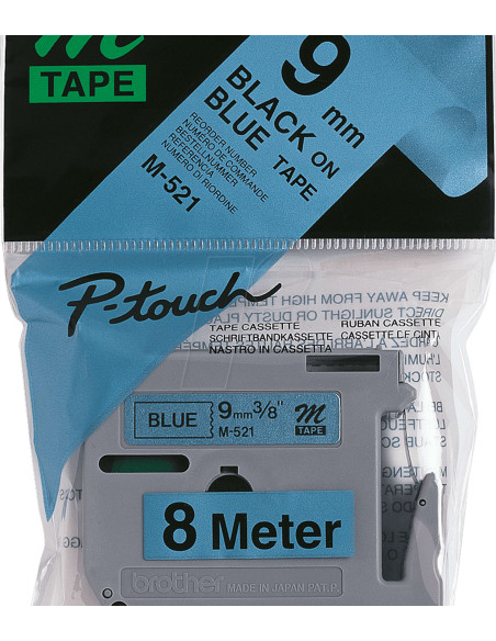 Brother - MK521BZ - Ruban  - noir/bleu - 9 mm - plastique - non laminé, 8 m.