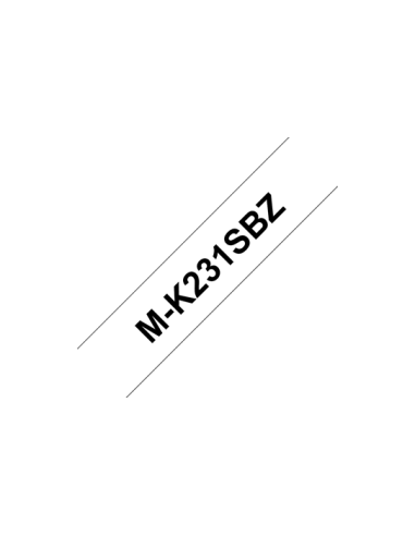 Brother - MK231SBZ - Ruban plastique de 12 mm noir sur blanc , non laminé,  4 m.