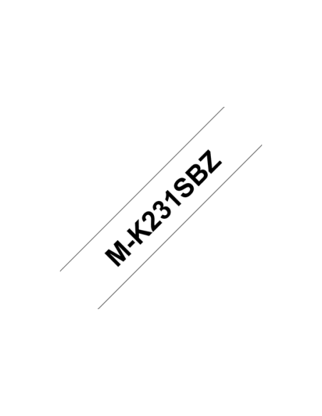 Brother - MK231SBZ - Ruban plastique de 12 mm noir sur blanc , non laminé,  4 m.