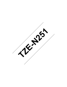 Brother - TZE-N251 - Ruban - Noir/Blanc - 24 mm - Rouleau (2,4 cm x 8 m) - non laminé adhésif