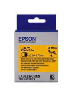 Epson - C53S654904 - Label/LK-4WBA5 HST D5mm BK/WH