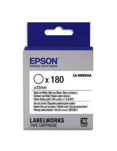 Epson - C53S658901 - Label/LK-8WBWAA Die-cut Crcl D25mm BK/WH