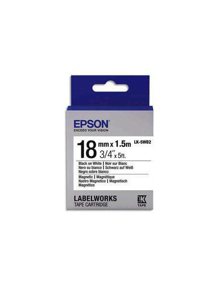 Epson - C53S656903 - Label/LK-6WBA14 HST D14mm BK/WH