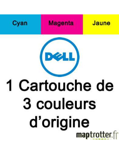 Dell - 592-11334 - Cartouche d'encre 3 couleurs: cyan, magenta, jaune - produit d'origine - 170 pages - X740N